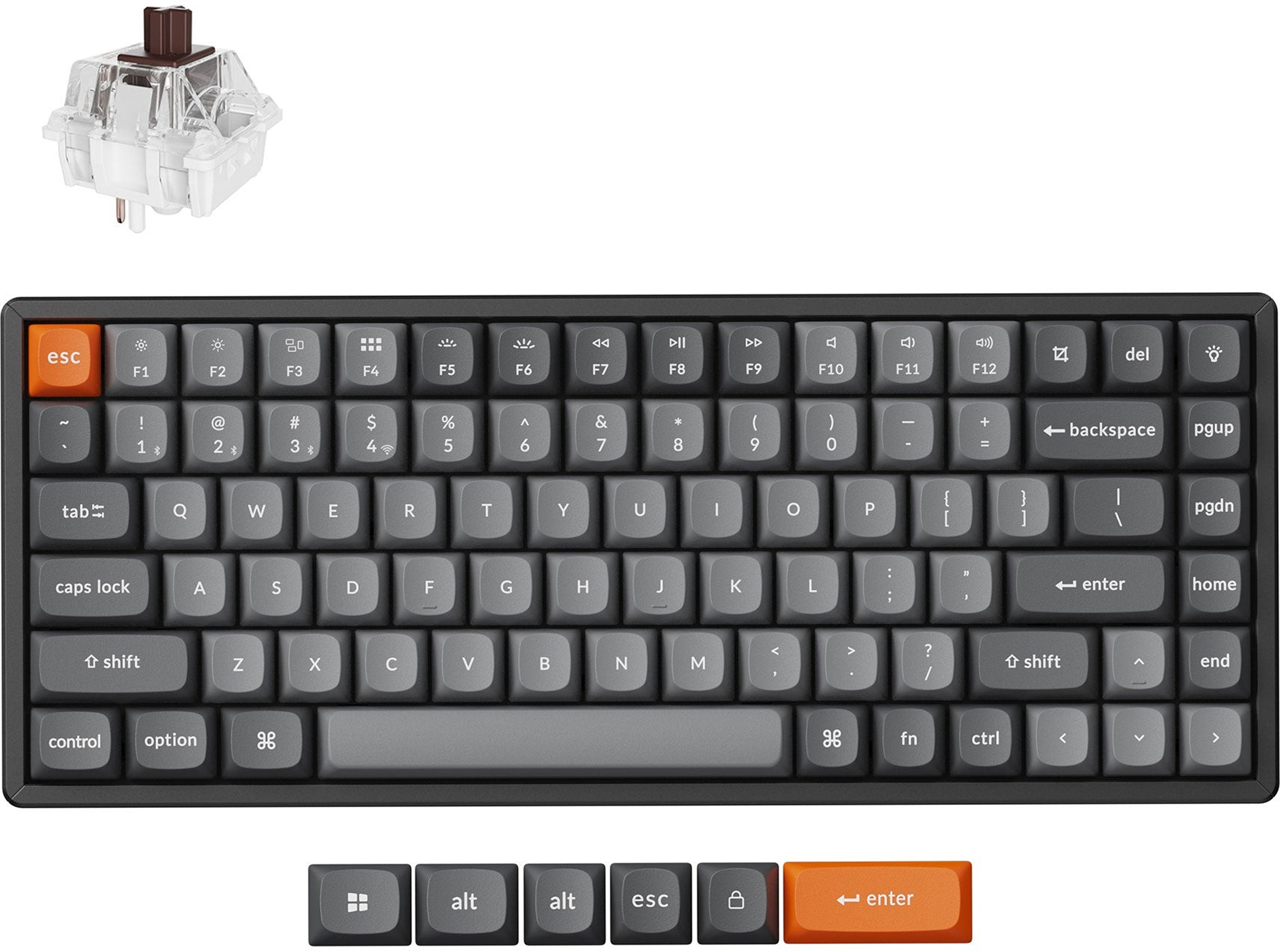 Клавиатура Keychron K2 Max 84Key, Keychron Super Brown, WL/BT/USB-A, QMK, EN/UKR, RGB, Black (K2M-C3-UA) фото 2