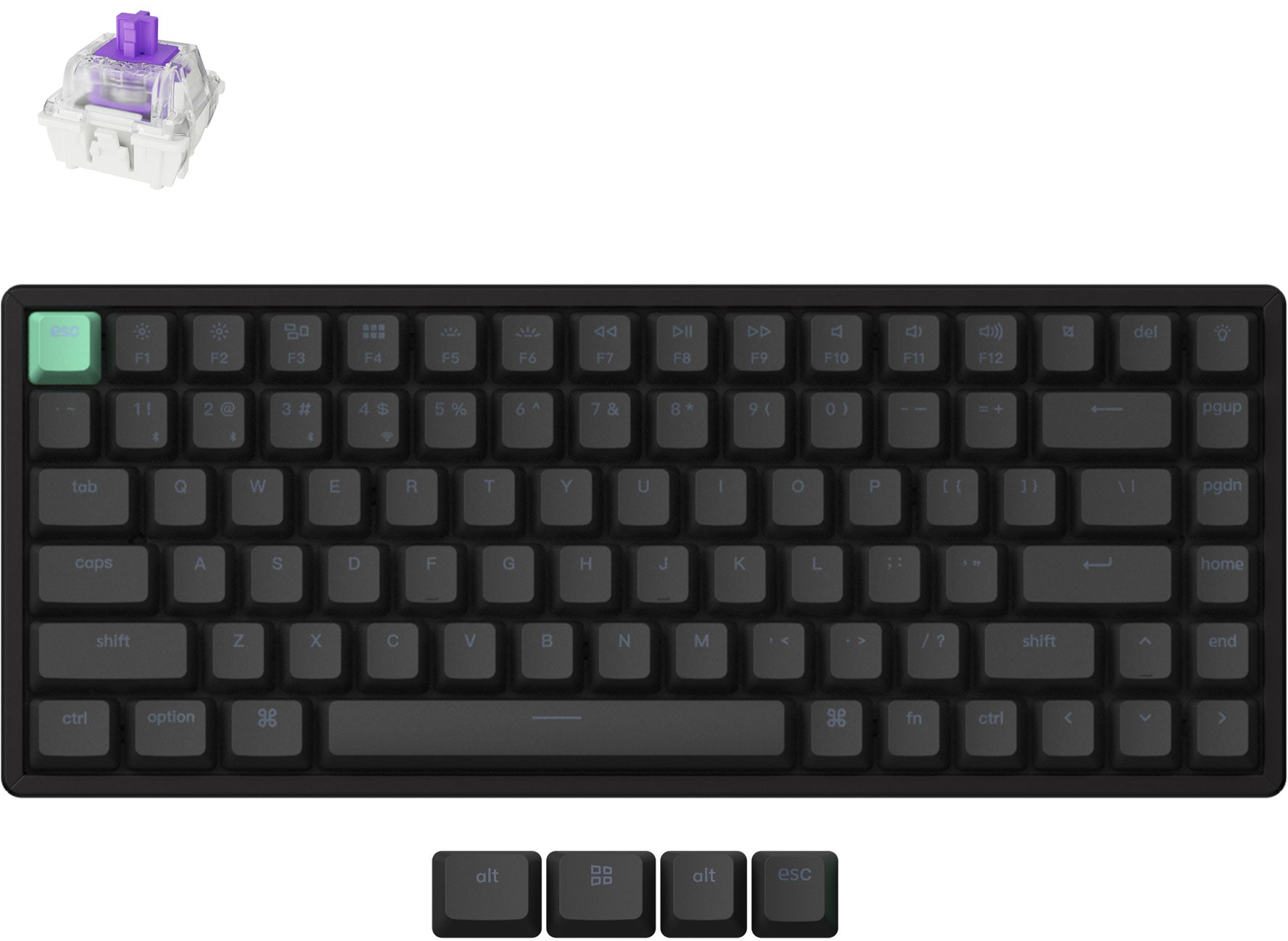 Клавиатура Keychron K2HE Gateron Double-Rail Magnetic Nebula, WL/BT/USB-A, QMK, Hot-swap, RGB, Black (K2H-J1-UA) фото 2
