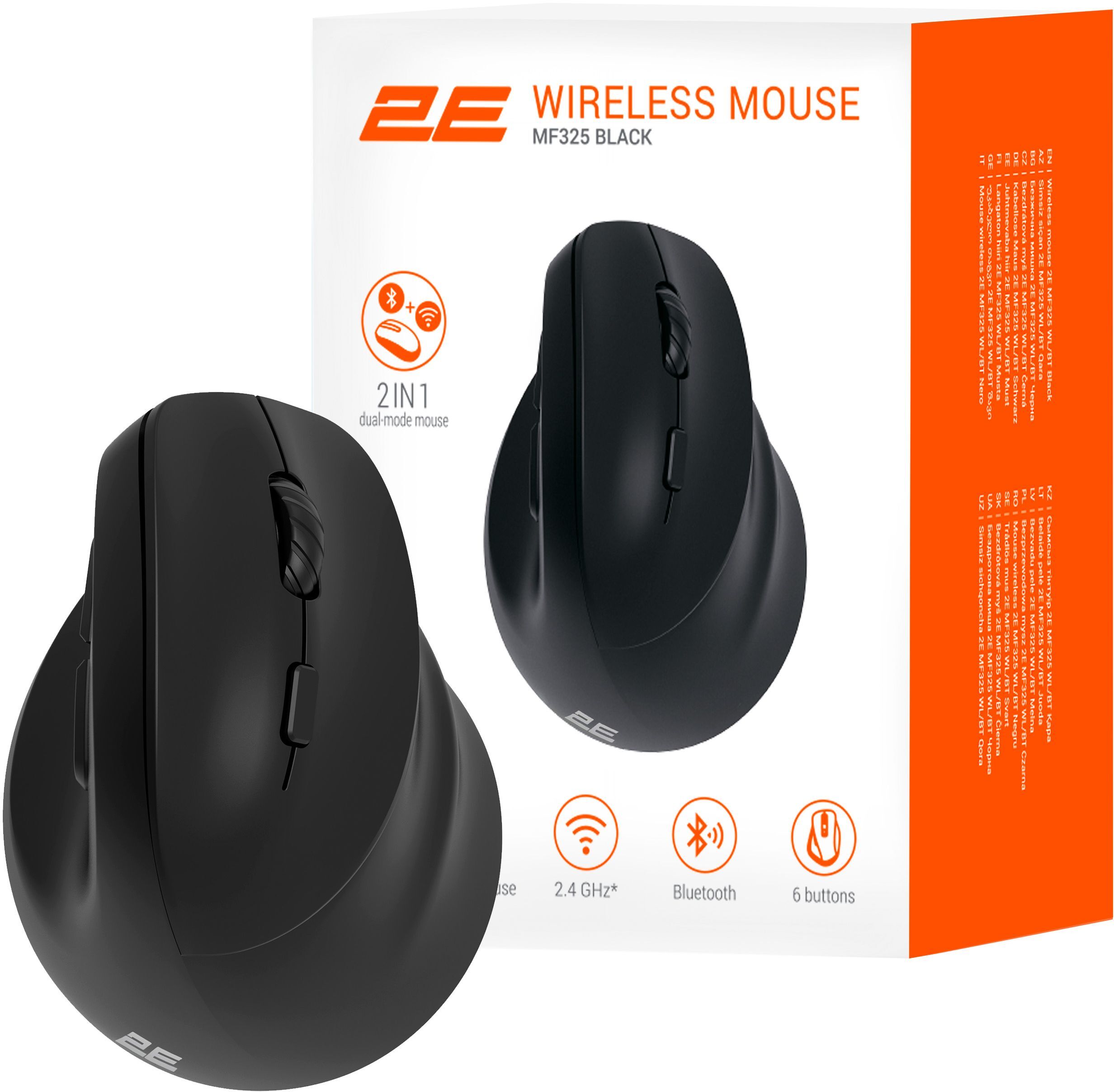 Миша 2E MF325 Silent WL/BT Black (2E-MF325WBK)фото9