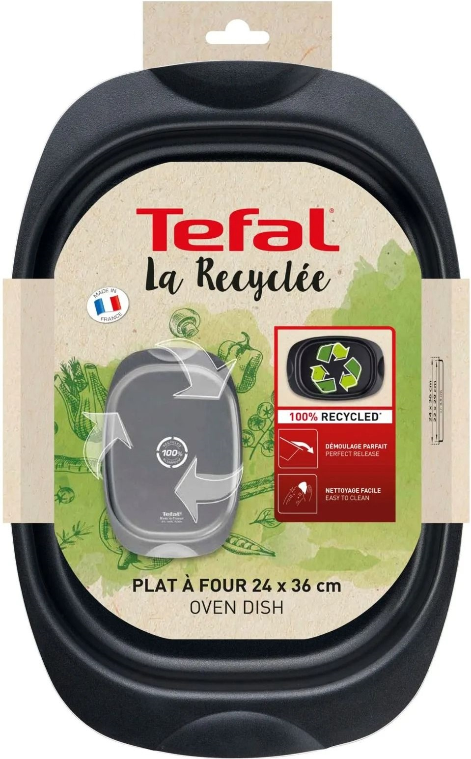 Форма для запекания Tefal La Recyclee, овальная, с ручками, 24х36см (J5701553) фото 4