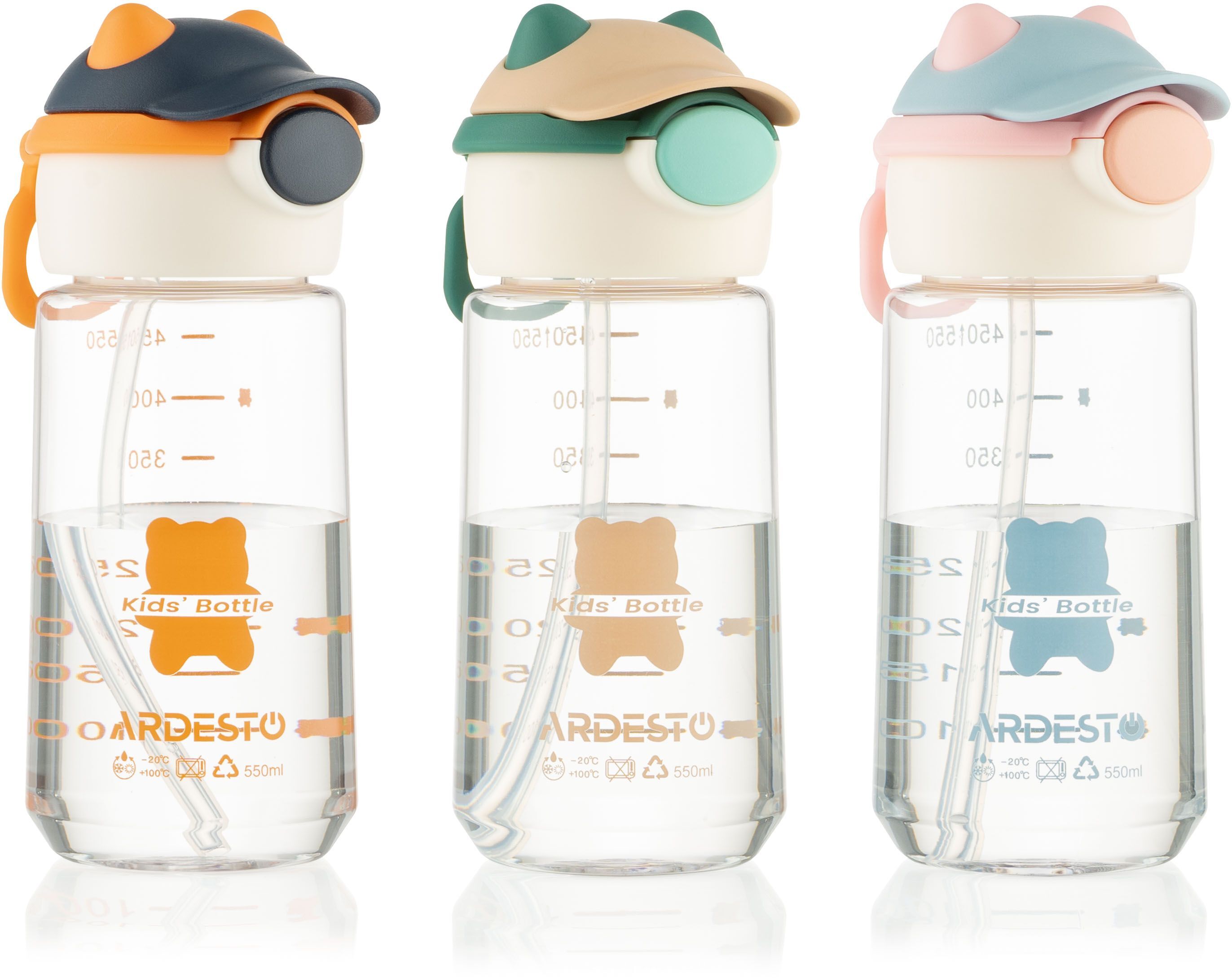 Бутылка для воды Ardesto Bear 550мл, розовый (AR2255BB) фото 8