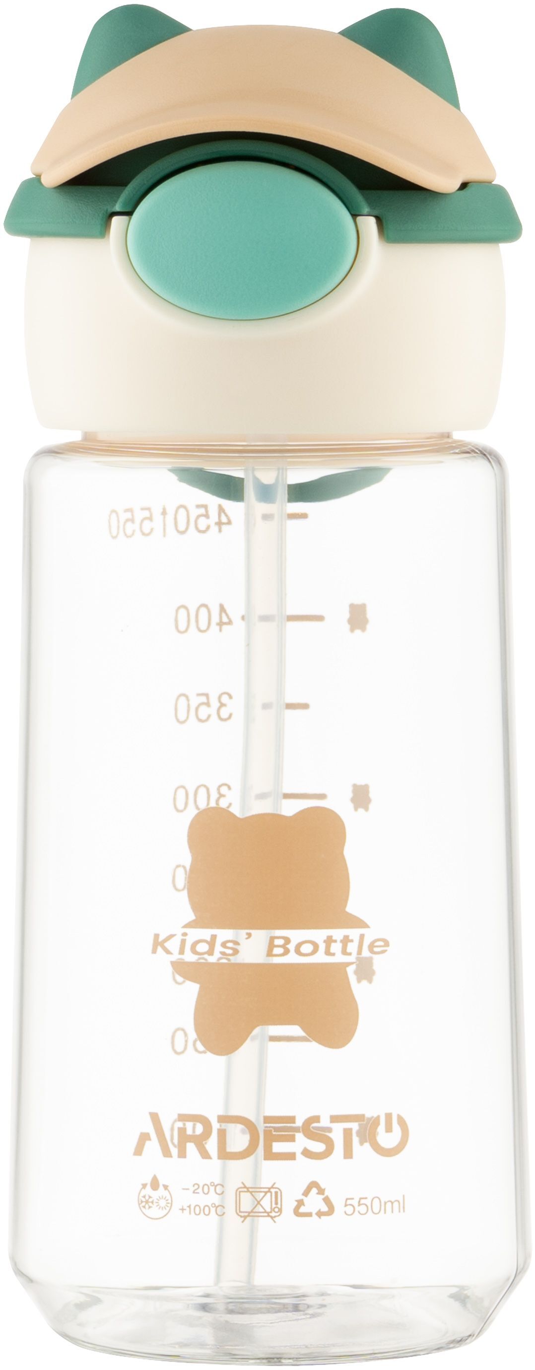 Пляшка для води Ardesto Bear 550мл, зелений (AR2255BE)фото3