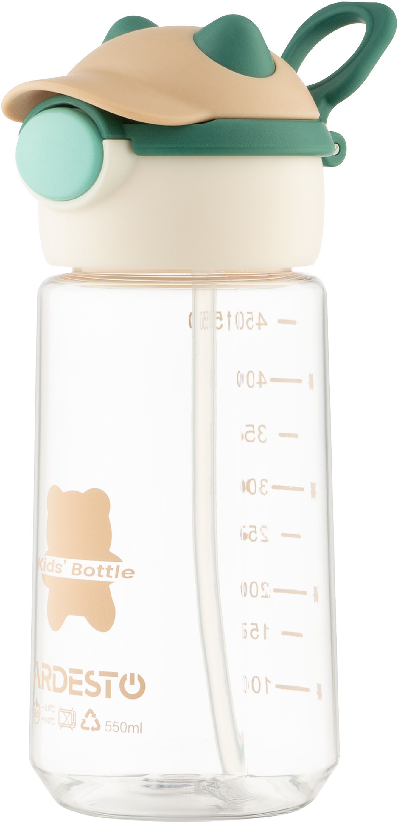 Пляшка для води Ardesto Bear 550мл, зелений (AR2255BE)фото2
