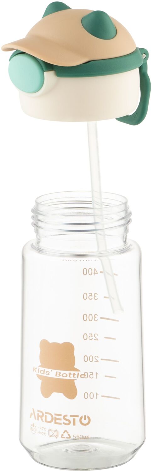 Пляшка для води Ardesto Bear 550мл, зелений (AR2255BE)фото