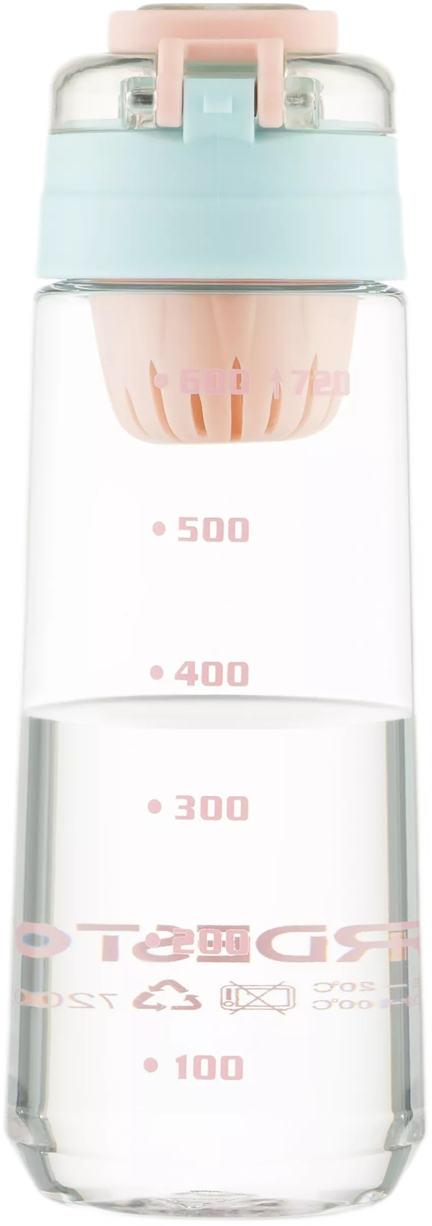 Бутылка для воды с отсеком для фруктов ARDESTO Duo 720мл, голубой, розовый (AR2272DB) фото 6