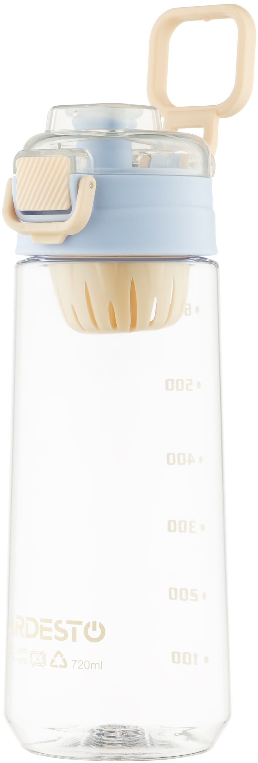 Бутылка для воды с отсеком для фруктов ARDESTO Duo 720мл, голубой, бежевый (AR2272DV) фото 2