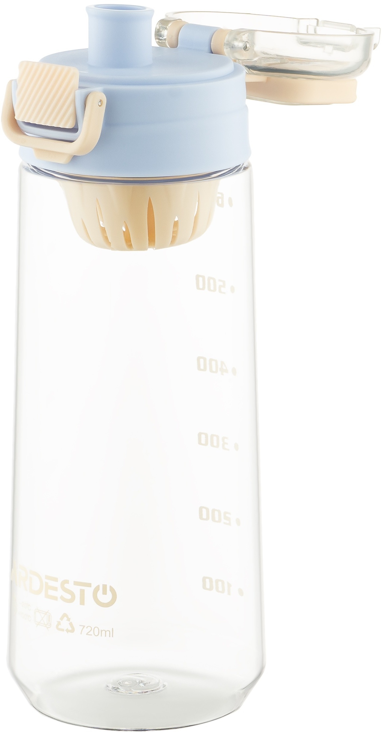 Бутылка для воды с отсеком для фруктов ARDESTO Duo 720мл, голубой, бежевый (AR2272DV) фото 3