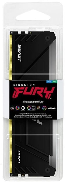 Память ПК Kingston DDR4 32GB 3200 FURY Beast RGB фото 6