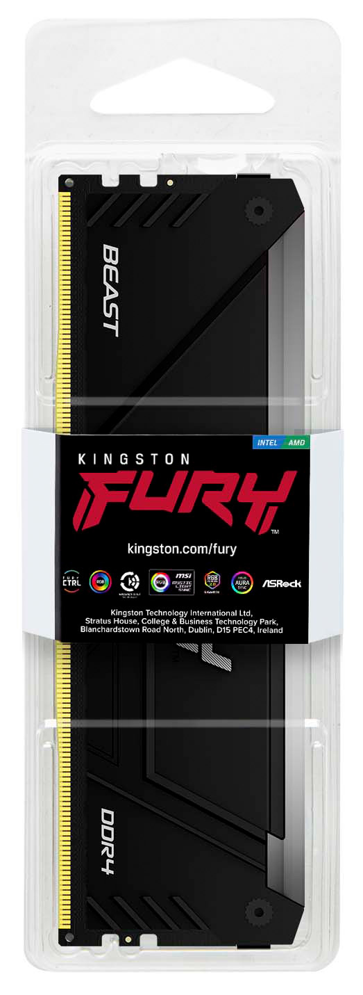 Память ПК Kingston DDR4 32GB 3200 FURY Beast RGB фото