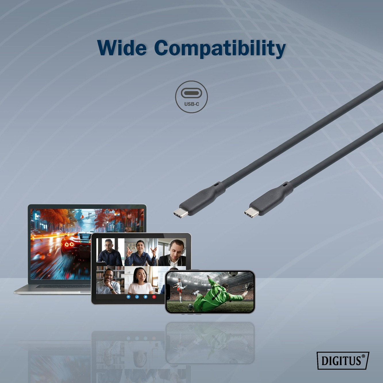 Кабель Digitus Type-C - Type-C Data/Charge, USB 3.2 Gen1, 5G, 100W, 4K, 2м, Black (AK-300342-020-S)фото10