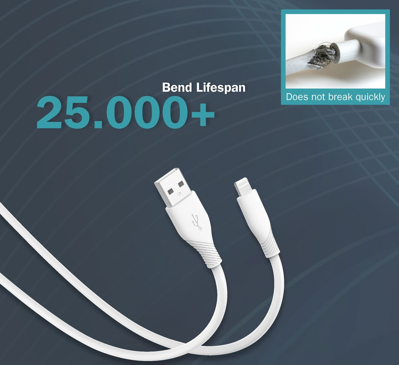 Кабель Digitus USB-A - Lightning Data/Charge, USB 2.0, 12W, 1м, White (AK-600108-010-W) фото 8