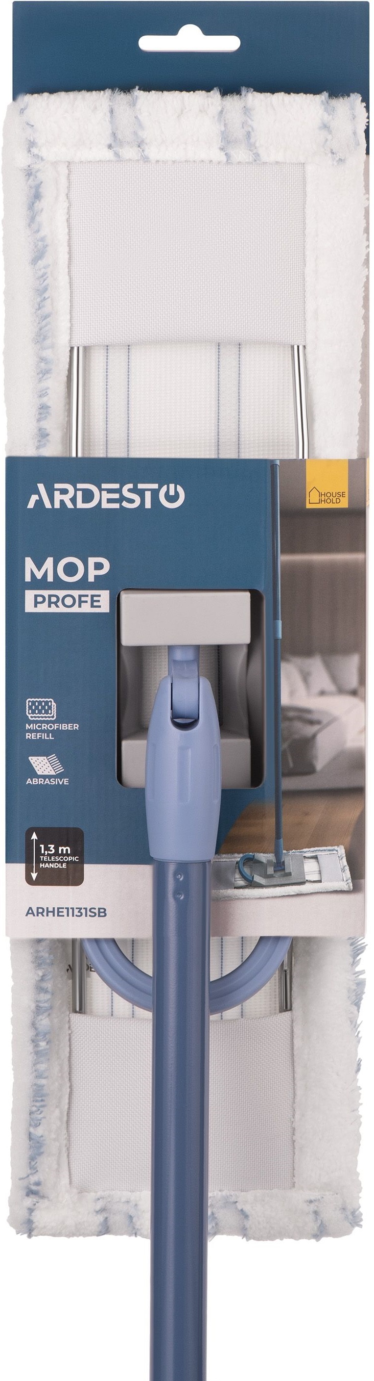Швабра з телескопічною ручкою ARDESTO Profe 40см 75/130см синя (ARHE1131SB)фото