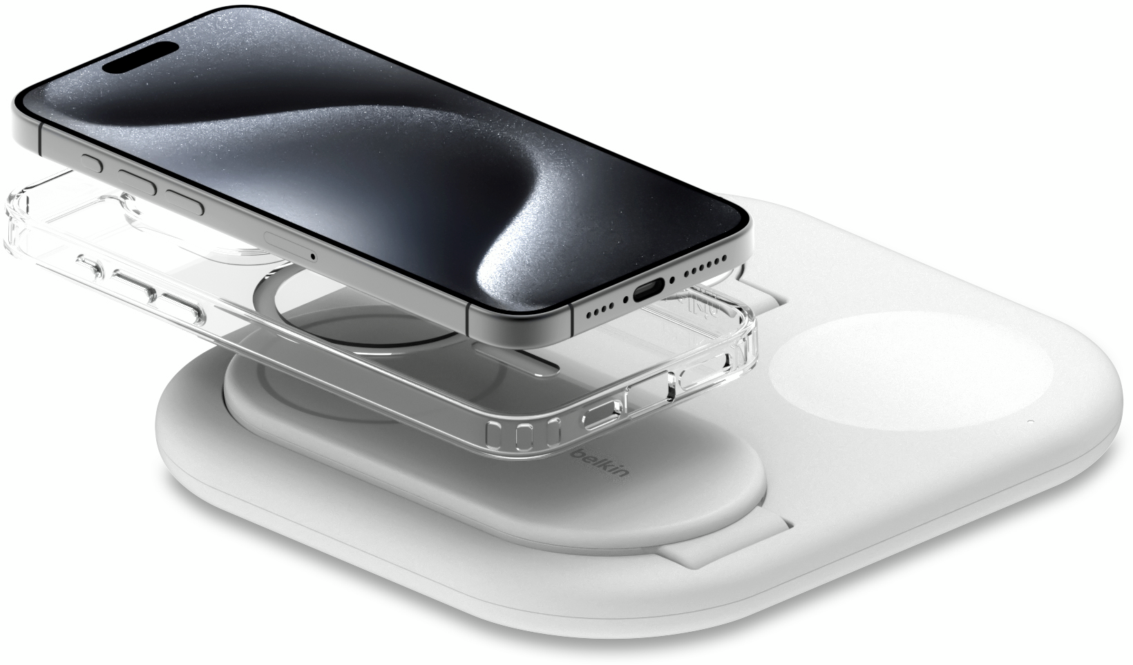 Беспроводное зарядное устройство Belkin 3в1 Magnetic Foldable iPhone/Watch/AirPods Qi2 15W, White (WIZ029VFWH) фото 12