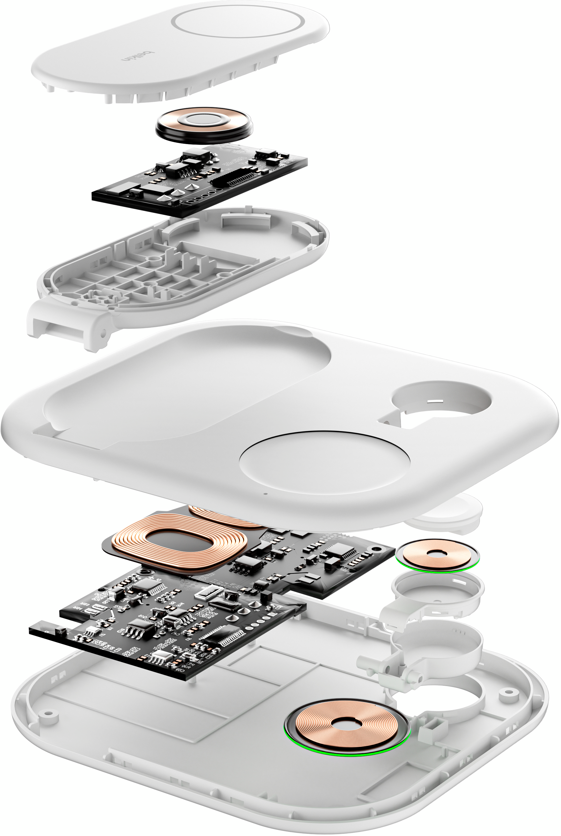 Беспроводное зарядное устройство Belkin 3в1 Magnetic Foldable iPhone/Watch/AirPods Qi2 15W, White (WIZ029VFWH) фото 10