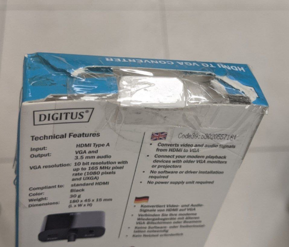 Адаптер DIGITUS HDMI to VGA (DA-70461) фото 4