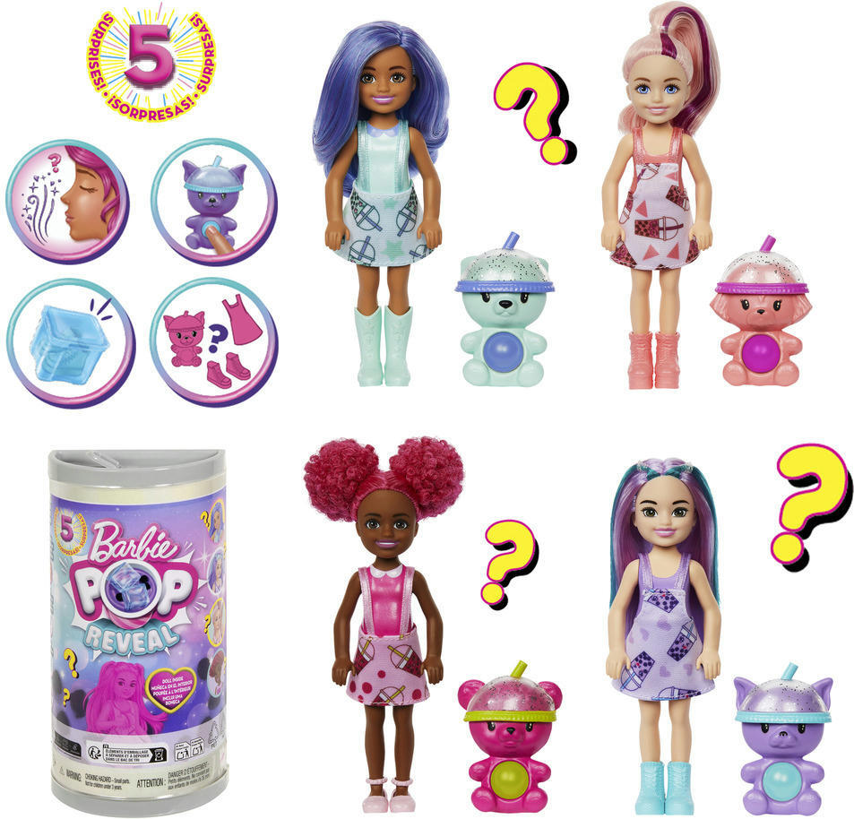 Кукла Челси и друзья «Pop Reveal» серии «Крутые Бабл-ти» Barbie (сюрприз) (HRK63) фото 2