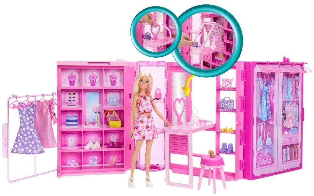 Стильна гардеробна Barbie з лялькою (HXD58)фото3