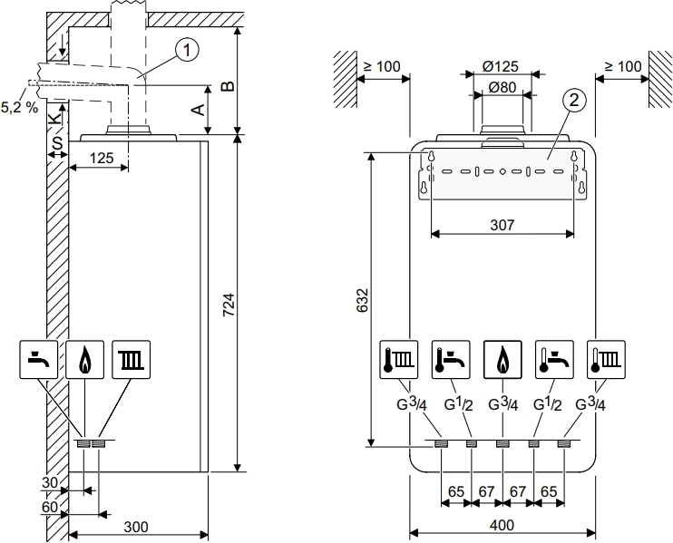 Котёл газовый Bosch Condens 2300 GC2300iW 24 P (7736902954) фото 2