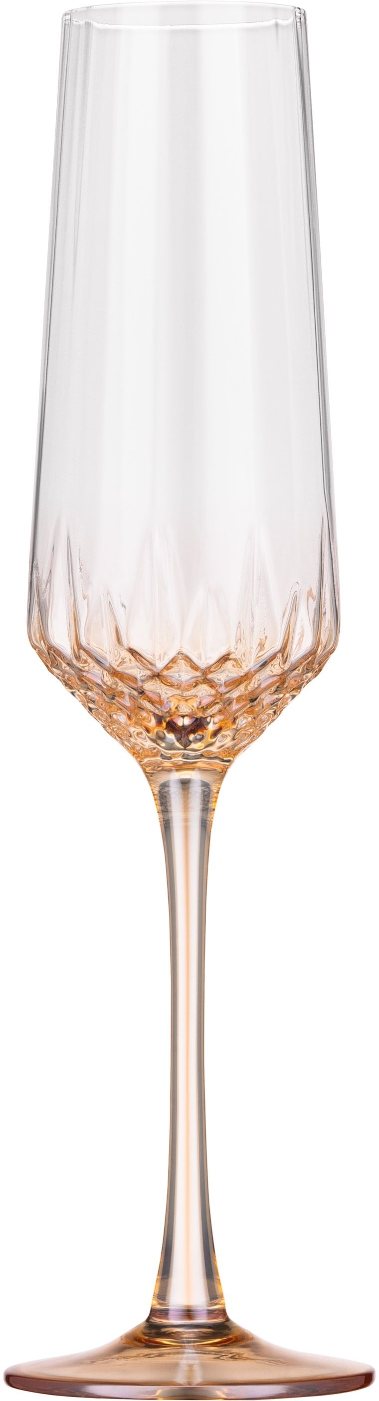 Набір келихів для шампанського ARDESTO Black Mars Favola 220мл, 2шт, скло, прозоро-золотистий (AR2622G)фото2