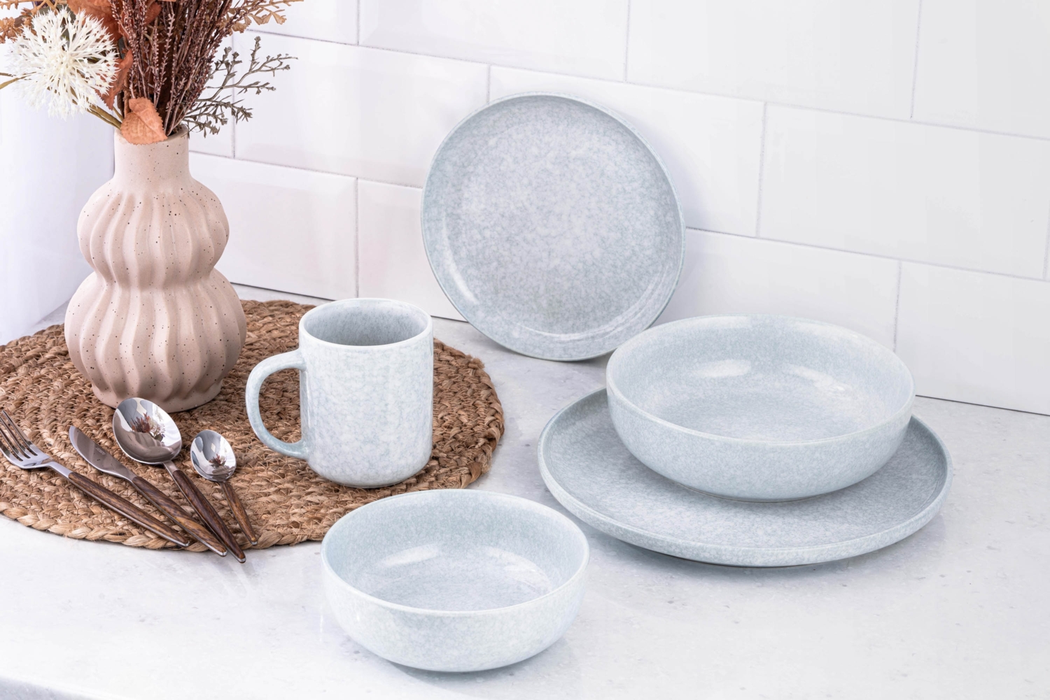 Чашка Ardesto Loreto, 390мл, порцеляна, блакитнийфото