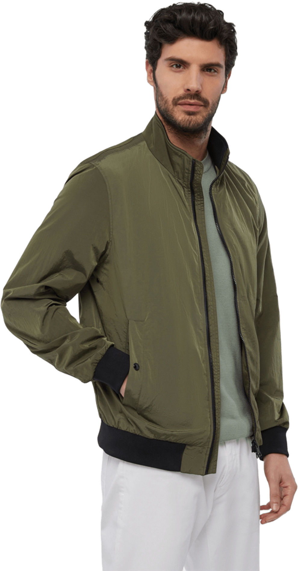 Демисезонная куртка Geox Deiven Bomber M4522S-T3079-F3511 50 хаки фото 4