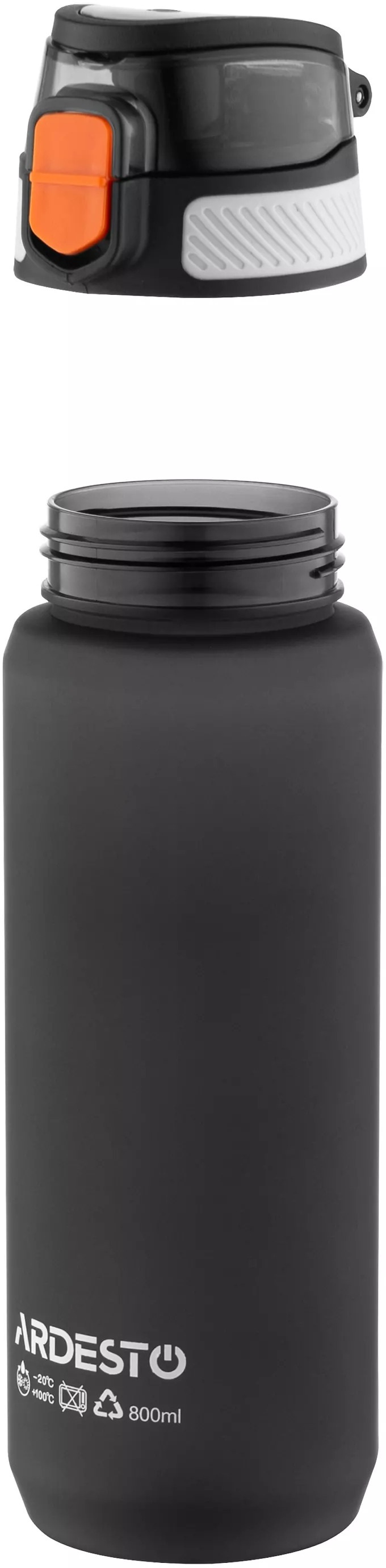 Бутылка для воды Ardesto Matte 800мл, пластик, черный (AR2281ML) фото 3