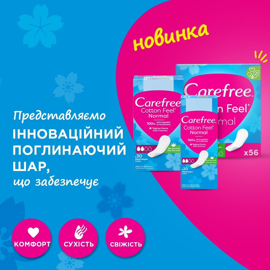 Гігієнічні прокладки Carefree Cotton Aloe feel normal 20 штфото5
