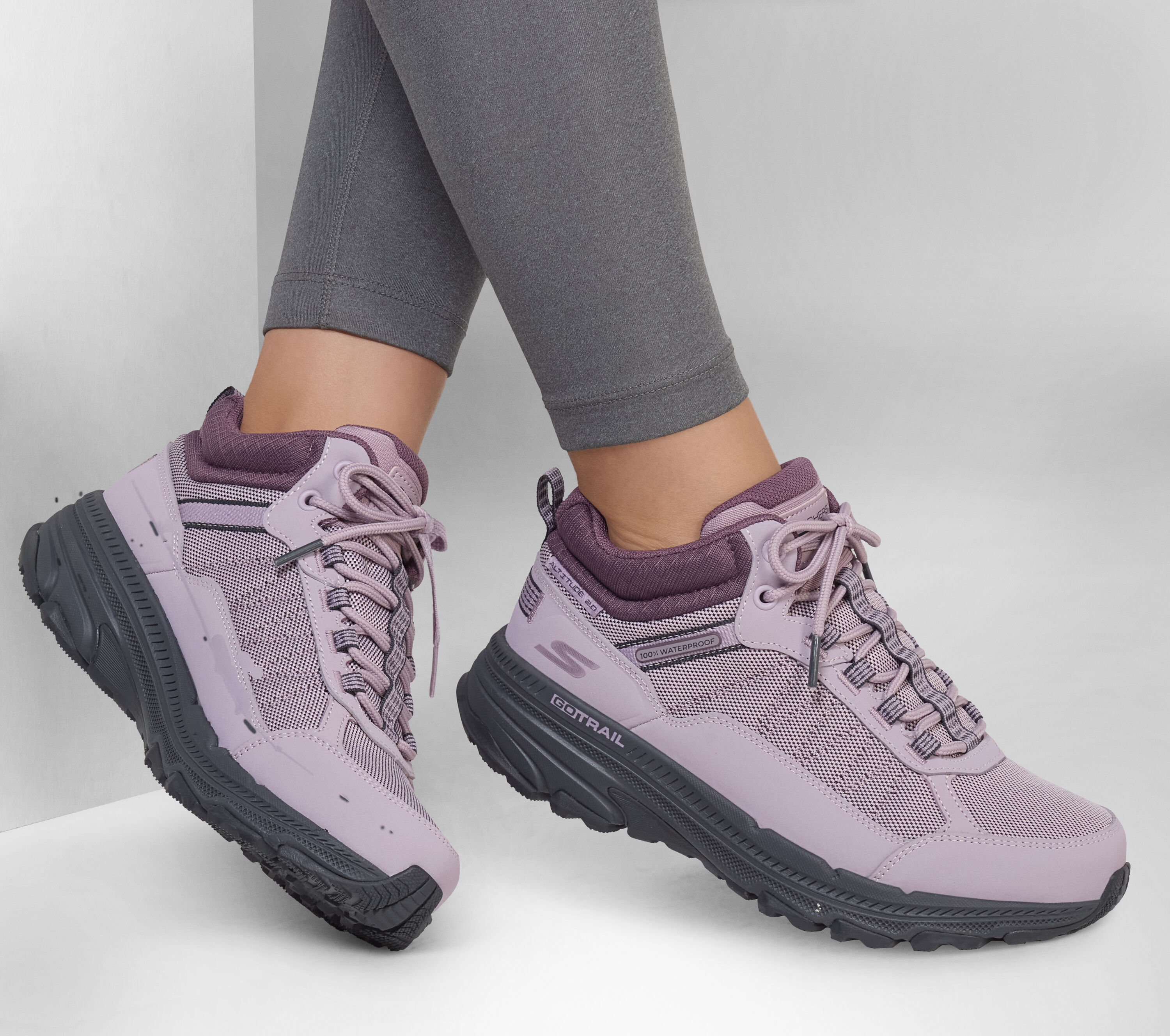 Полуботинки женские Skechers Waterproof: GO Run Trail Altitude 2.0 129531 MVE 37.5 (7.5 US) сиреневые фото 6