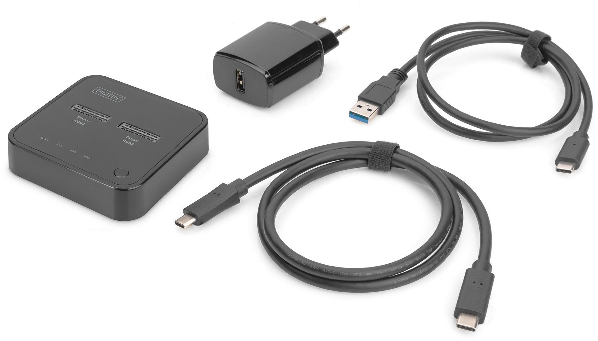 Док-станция DIGITUS Dual M.2 NVMe SSD USB Type-C 3.2 Black (DA-71545) фото 7