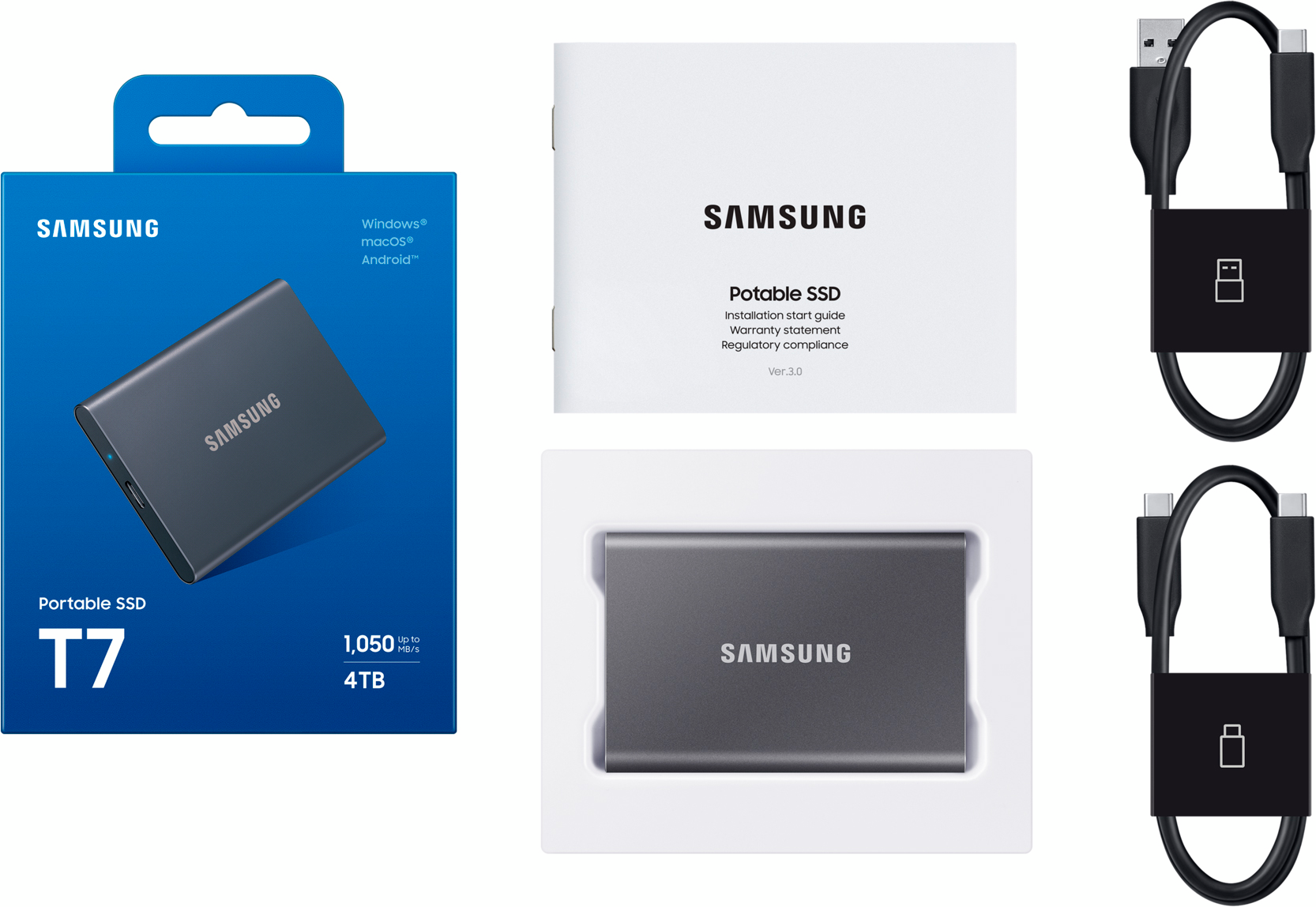 Портативний SSD Samsung 4TB USB 3.2 Gen 2 Type-C T7 Shield (MU-PC4T0T/WW)фото