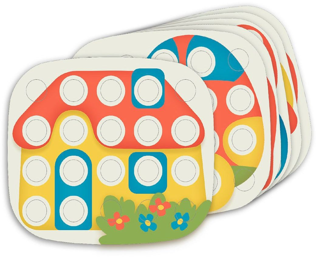 Набор серии «Play Bio» - ДЛЯ ЗАНЯТИЙ МОЗАИКОЙ FANTACOLOR BABY (большие фишки (21 шт.) + доска) (84405-Q) фото 