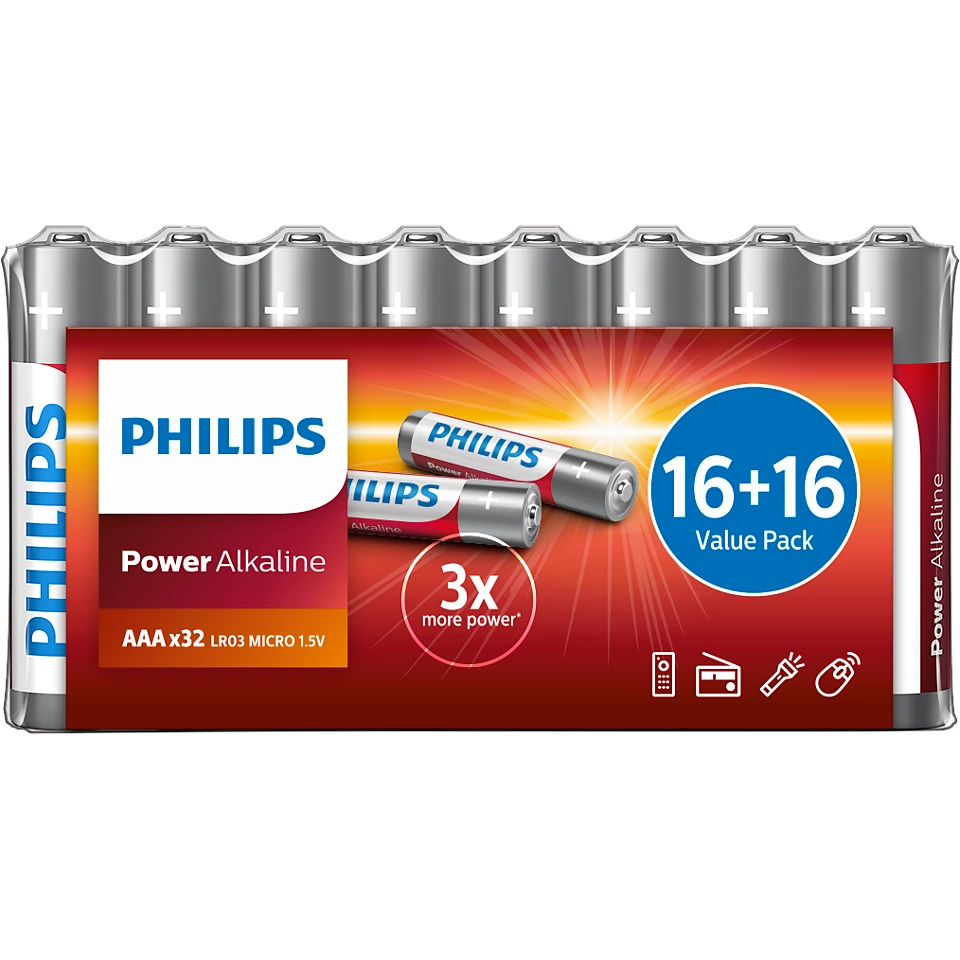 Батарейка Philips Power Alkaline AAA 32 (LR03P32FV/10)фото2