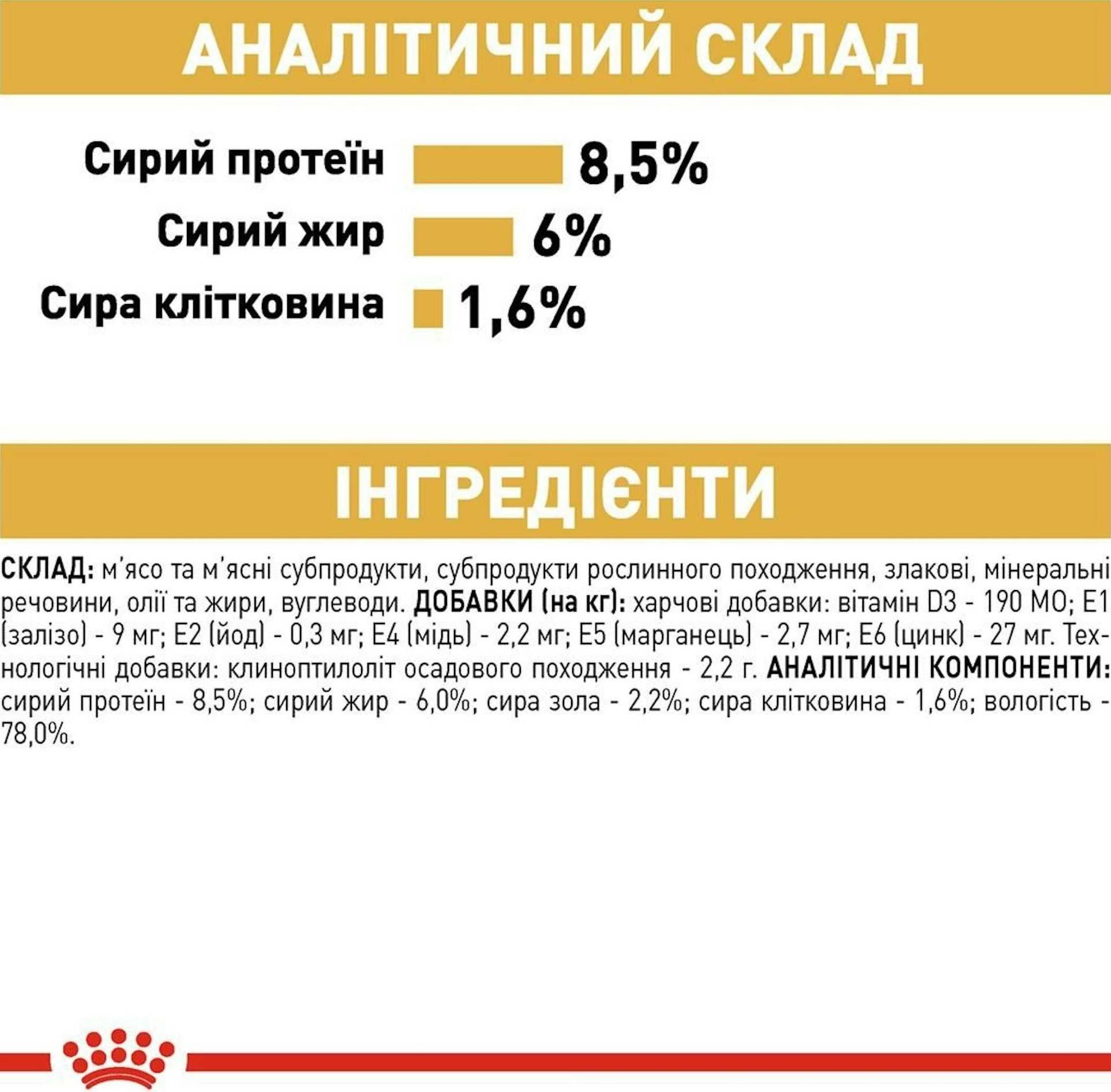 Вологий корм для собак породи Йоркширський-тер'єр Royal Canin Yorkshire Adult 8+4*85гфото