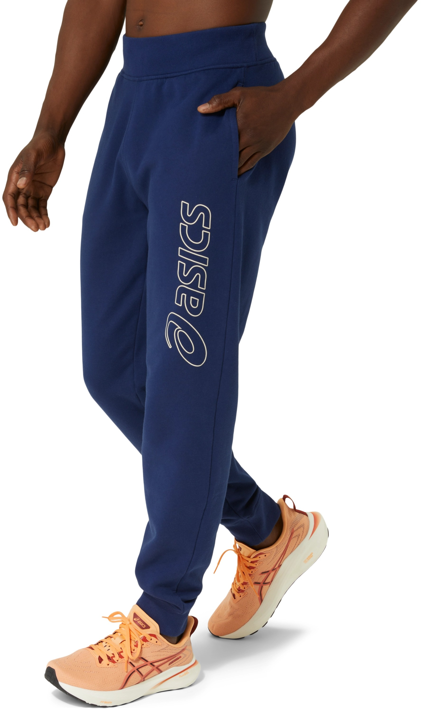 Брюки мужские Asics logo sweatpant 2031E189-404 XL синие фото 3