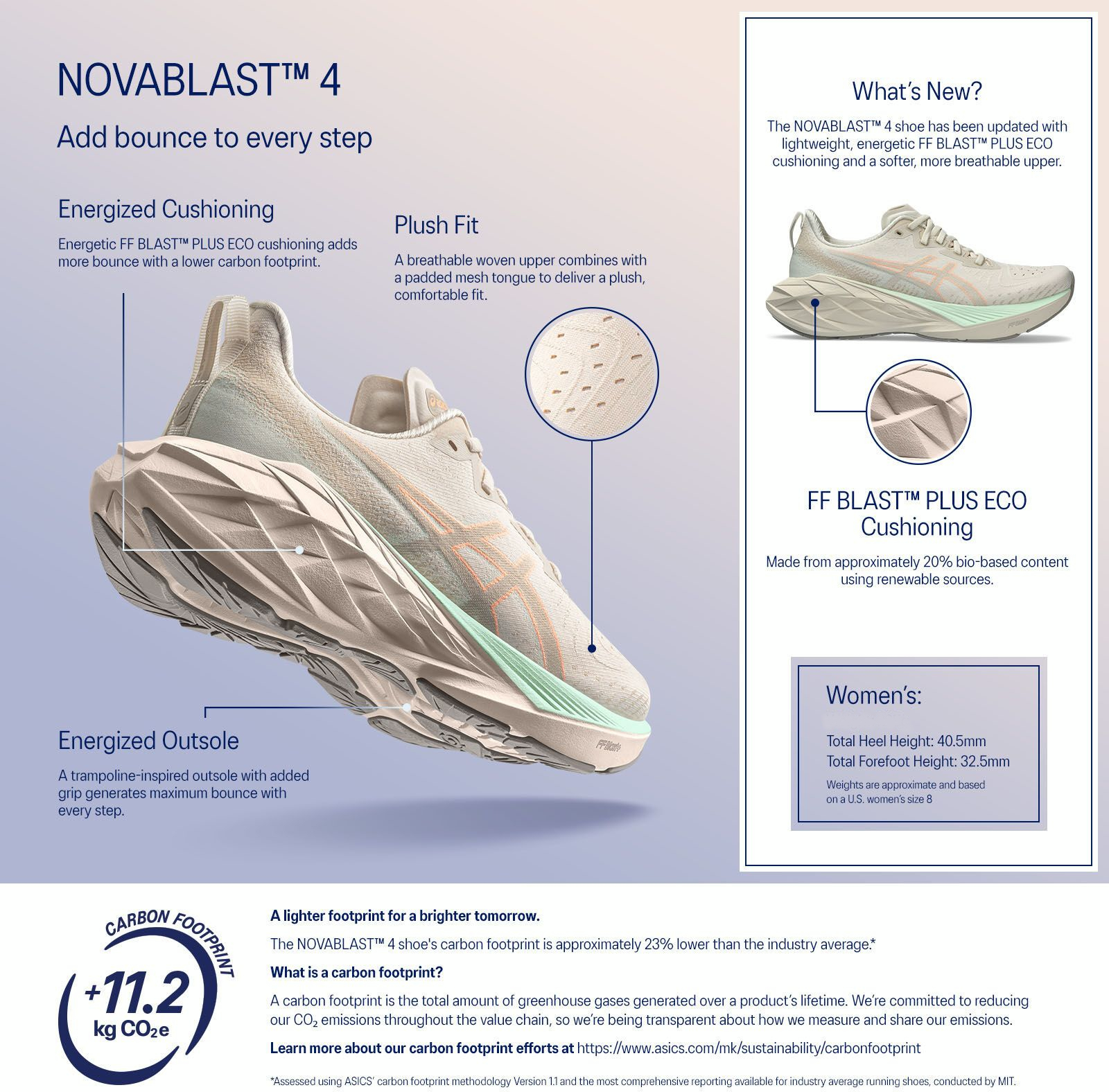 Кроссовки женские Asics Novablast 4 1012B510-800 37 (6 US) оранжевые фото 9