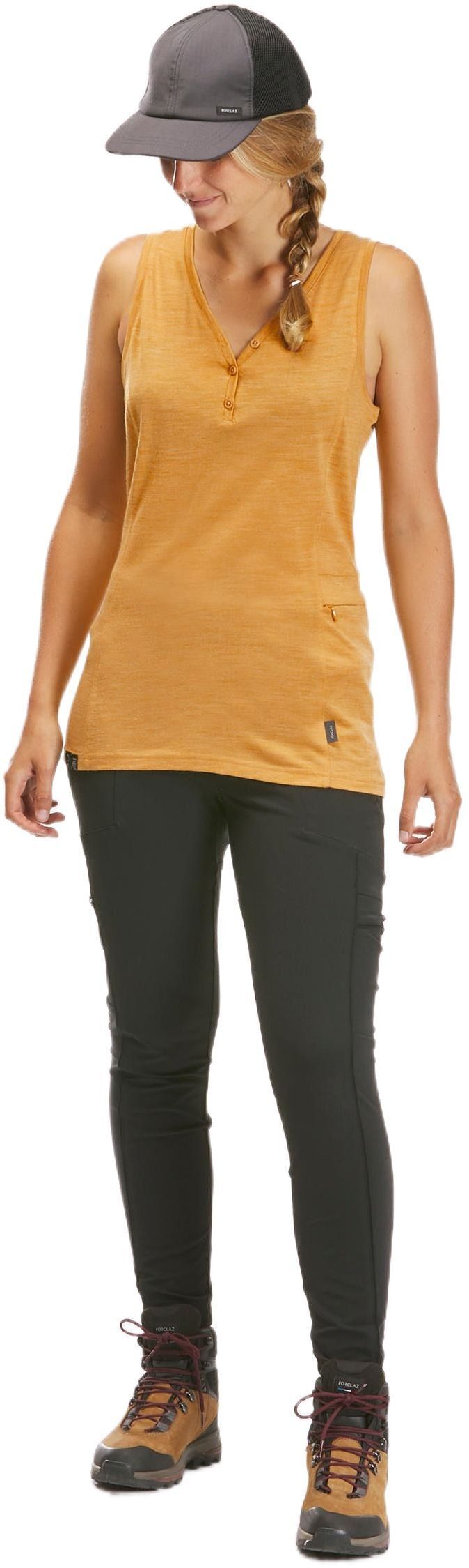 Леггинсы женские для трекинга Forclaz Travel 500 сверхпрочные 8642109 L черные фото 9