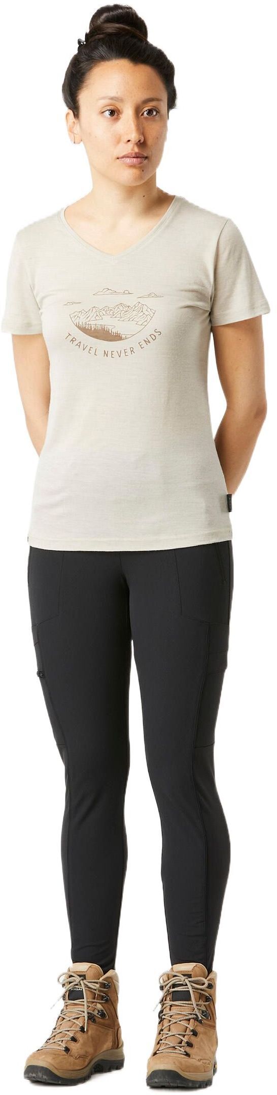 Леггинсы женские для трекинга Forclaz Travel 500 сверхпрочные 8642109 L черные фото 10