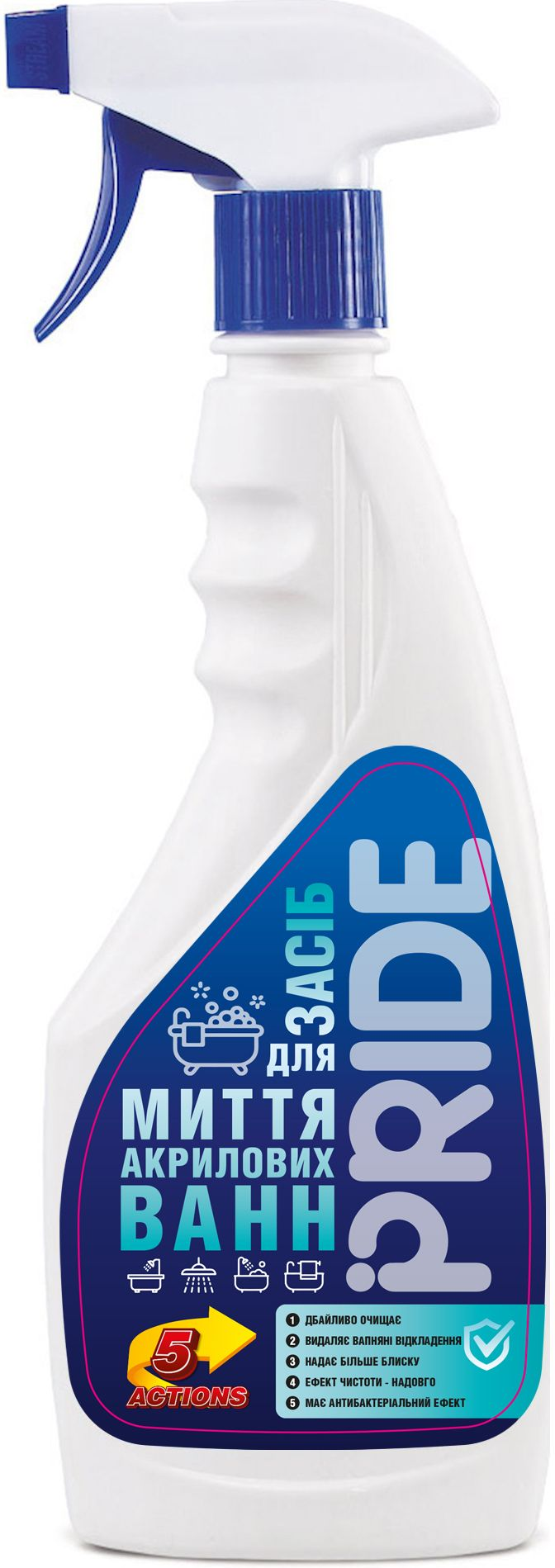 Набор средств Pride Для удаления жира с кухонных поверхностей 500 мл + Для мытья акриловых ванн 500 мл фото 