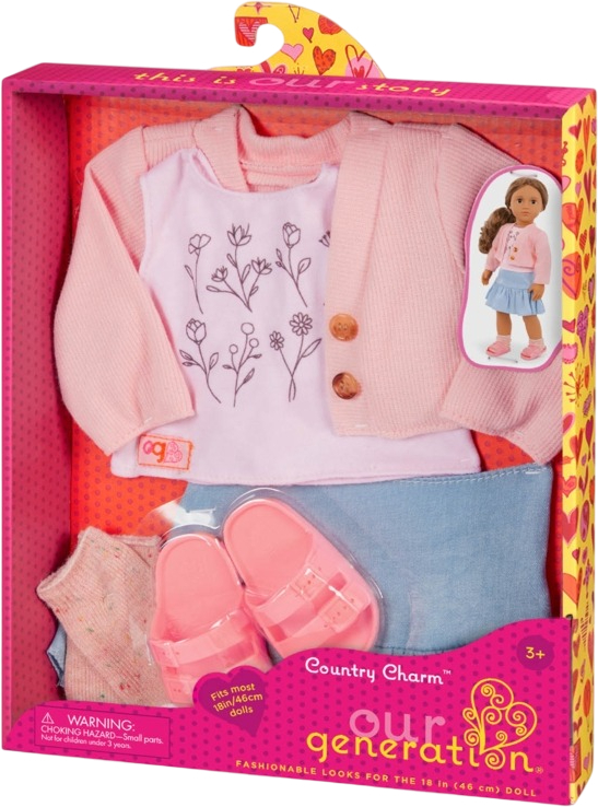 Набір одягу для ляльок Our Generation повсякденний рожевий светр та спідниця (BD30542Z)фото4