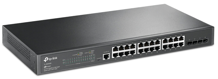 Коммутатор TP-LINK SG3428 24xGE, 4xSFP, Управляемый L2 фото 2