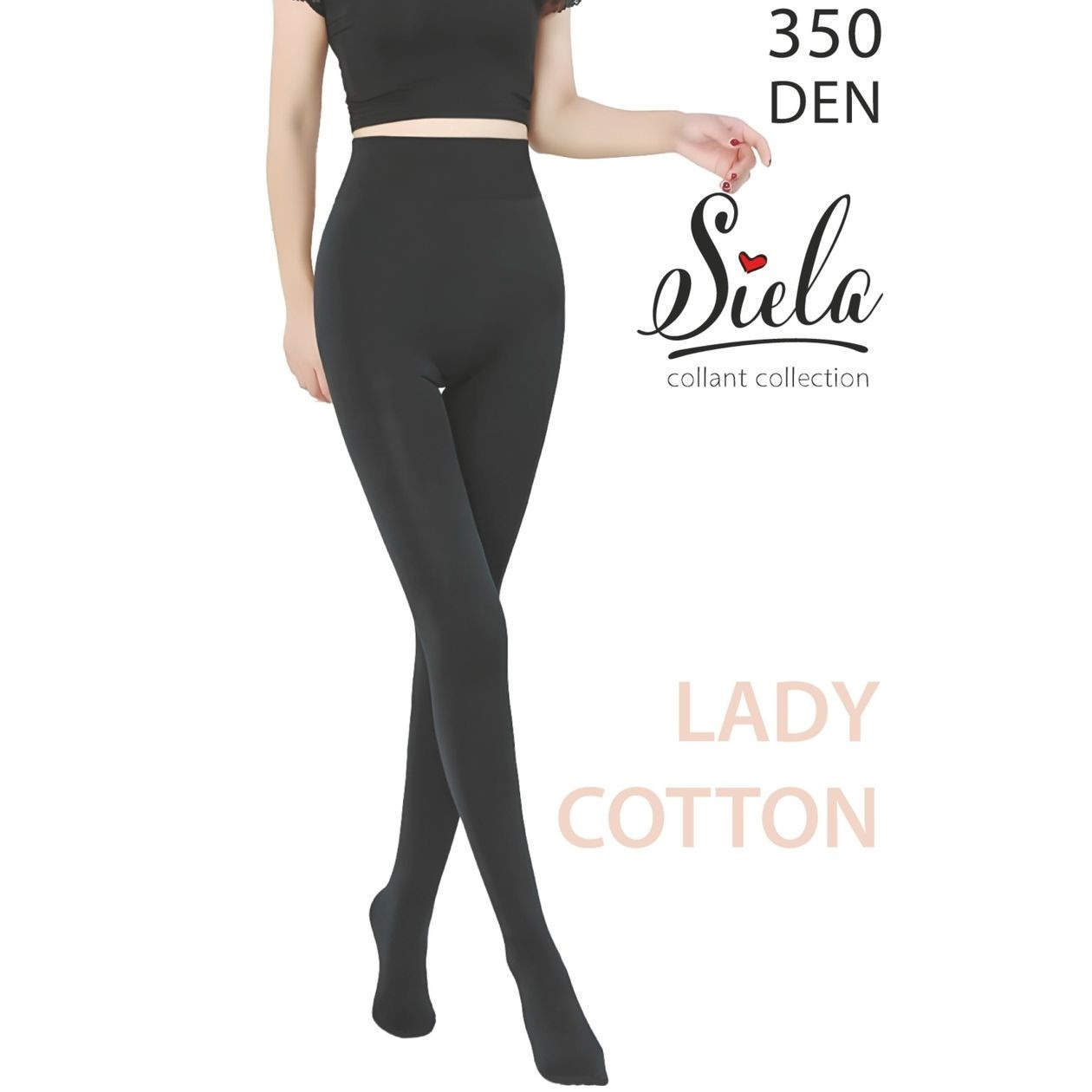 Колготы женские Siela Lady Cotton 350 Den 4 р черные (4823126500362) фото 3