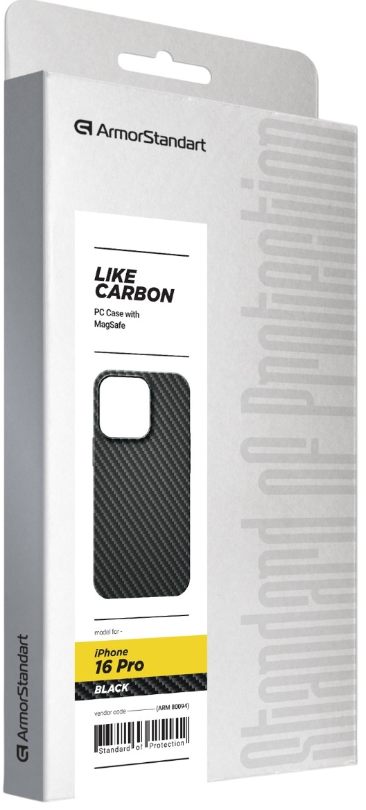 Чехол ArmorStandart LikeCarbon MagCase для Apple iPhone 16 Pro Black (ARM80094) фото 3