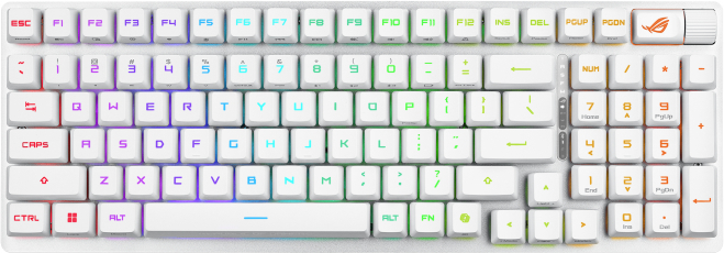 Ігрова клавіатура ASUS ROG Strix Scope II RX Optical Wireless EN RGB White (90MP03S0-BKUA30)фото