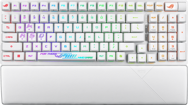 Ігрова клавіатура ASUS ROG Strix Scope II RX Optical Wireless EN RGB White (90MP03S0-BKUA30)фото