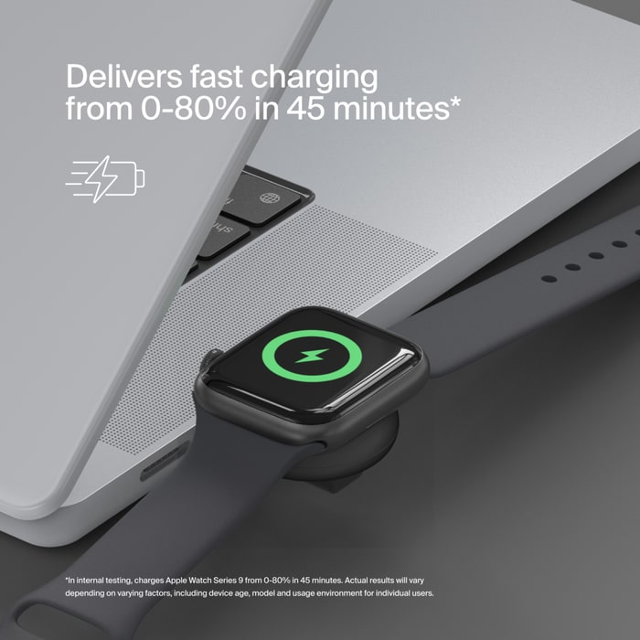 Беспроводное зарядное устройство Belkin USB-C Apple Watch Charger, Black (WIZ022glBK-B1) фото 4