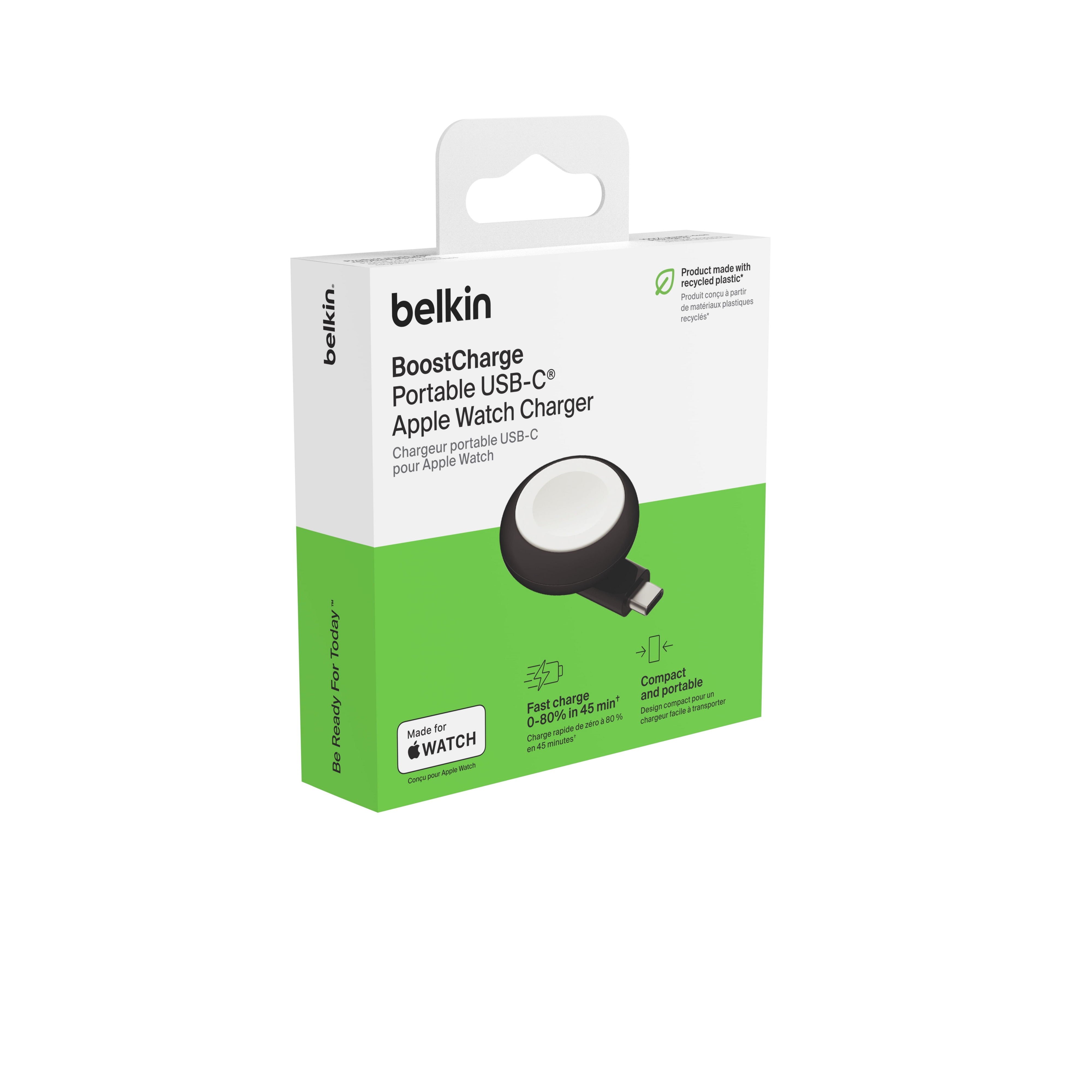 Беспроводное зарядное устройство Belkin USB-C Apple Watch Charger, Black (WIZ022glBK-B1) фото 11