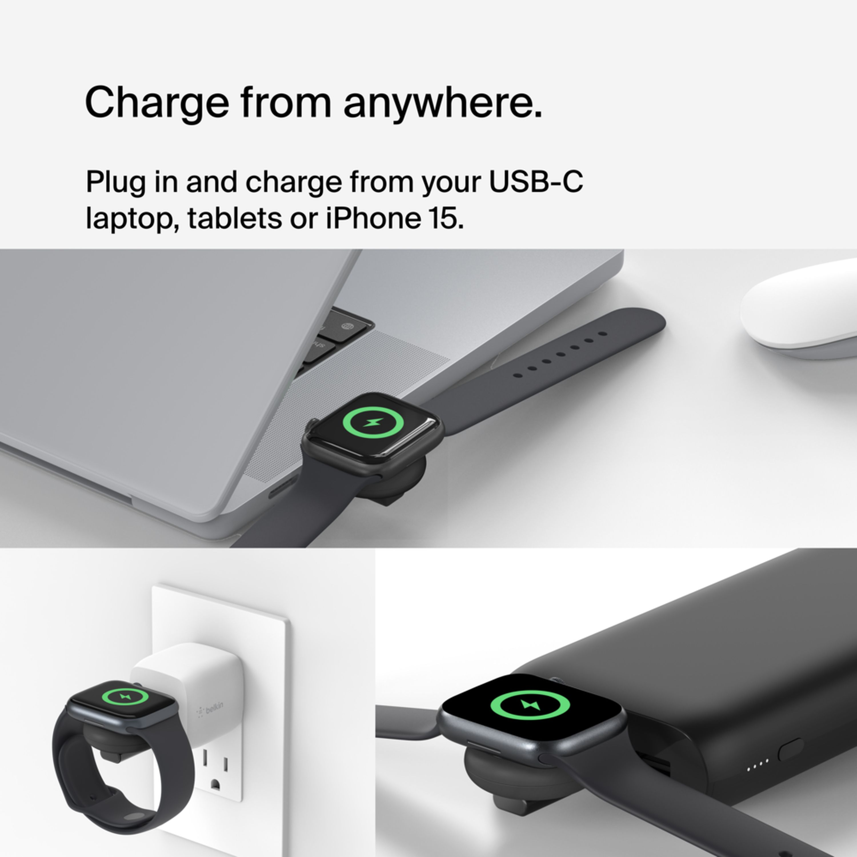 Бездротовий зарядний пристрій Belkin USB-C Apple Watch Charger, Black (WIZ022glBK-B1)фото9