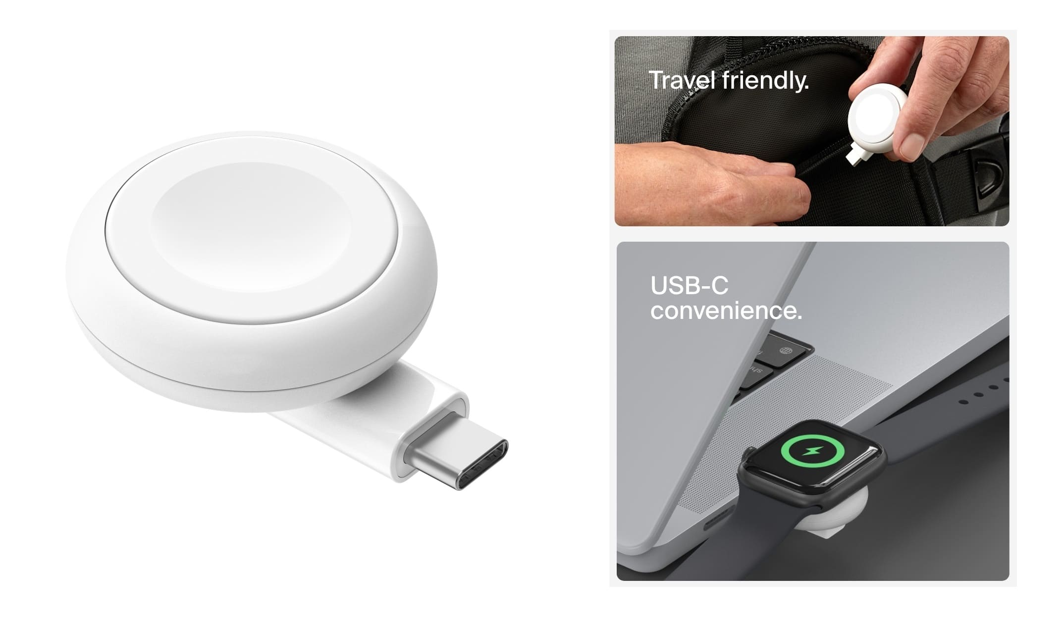 Беспроводное зарядное устройство Belkin USB-C Apple Watch Charger, White (WIZ022glWH-B1) фото 3