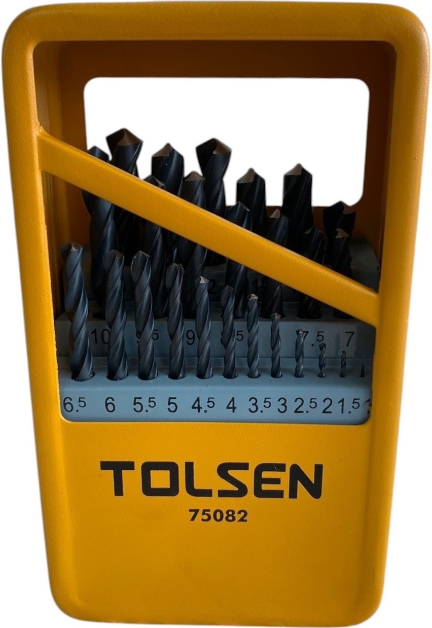 Набір свердел по металу Tolsen HSS, 25шт, 1-13мм, кейс (75082)фото4