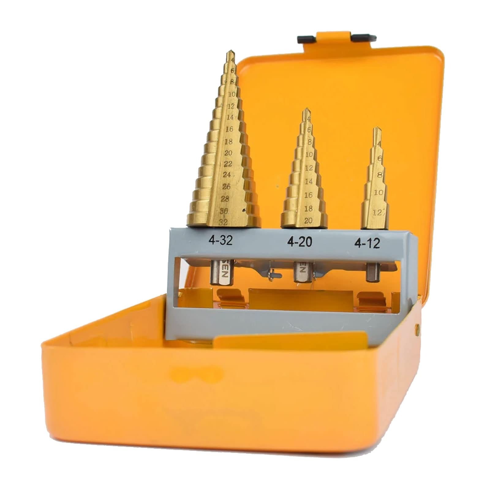 Набор сверл по металлу Tolsen, ступенчатые, 3шт, 4-32мм, кейс (75878) фото 2